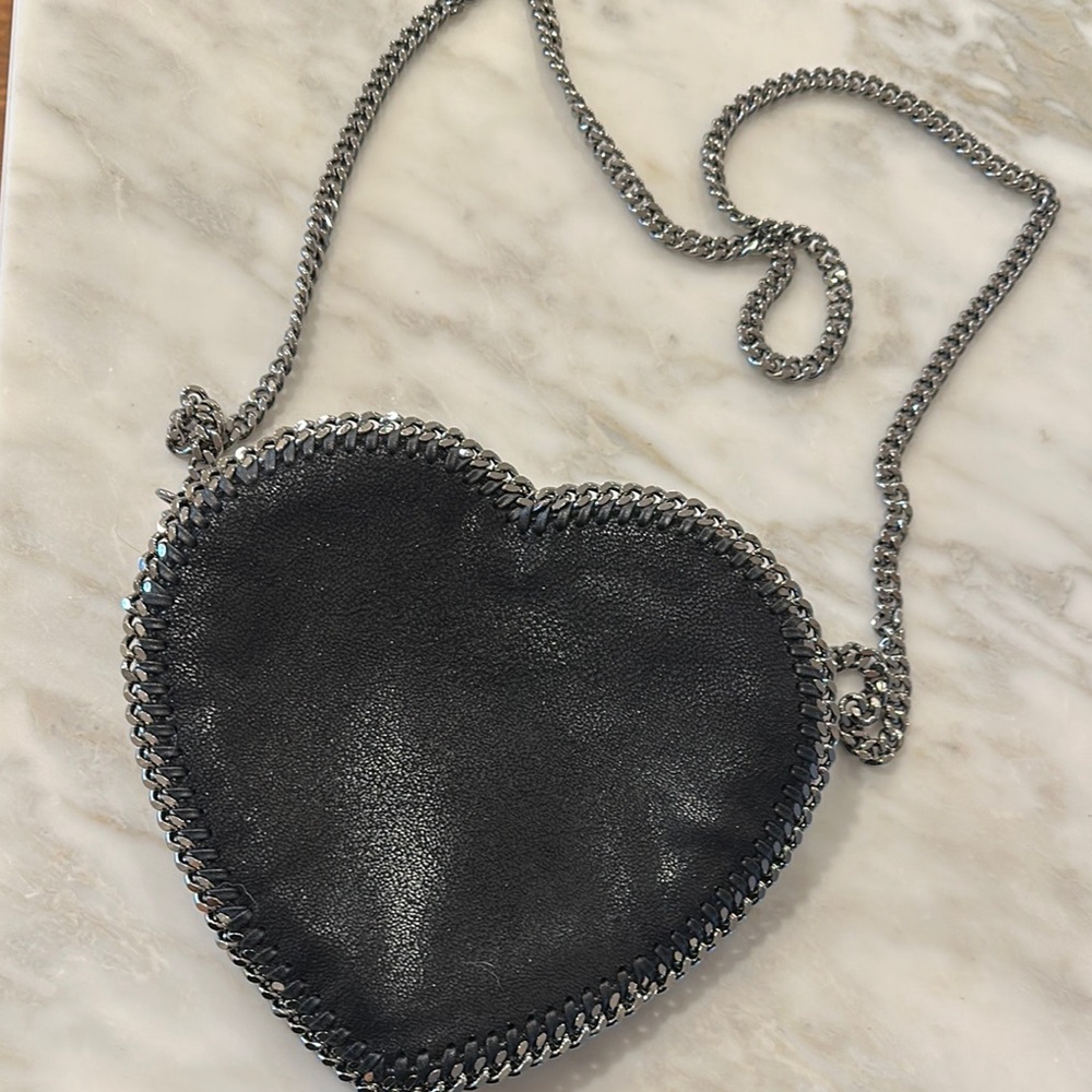 Stella McCartney Heart-Shaped Black Chain Bag